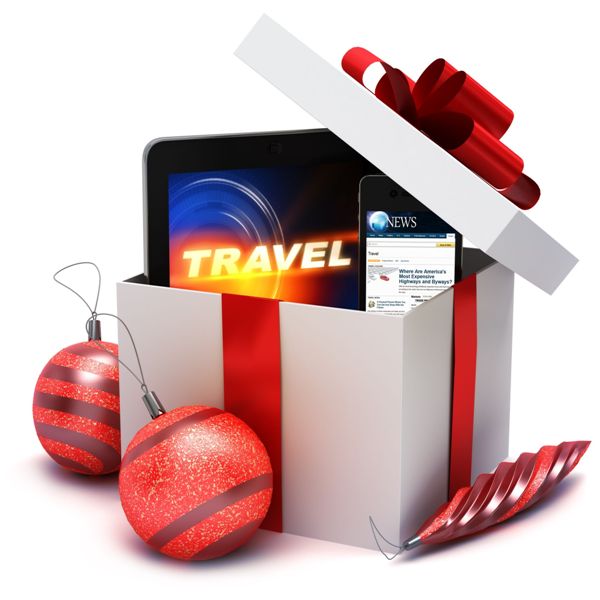Holiday present with electronic gifts